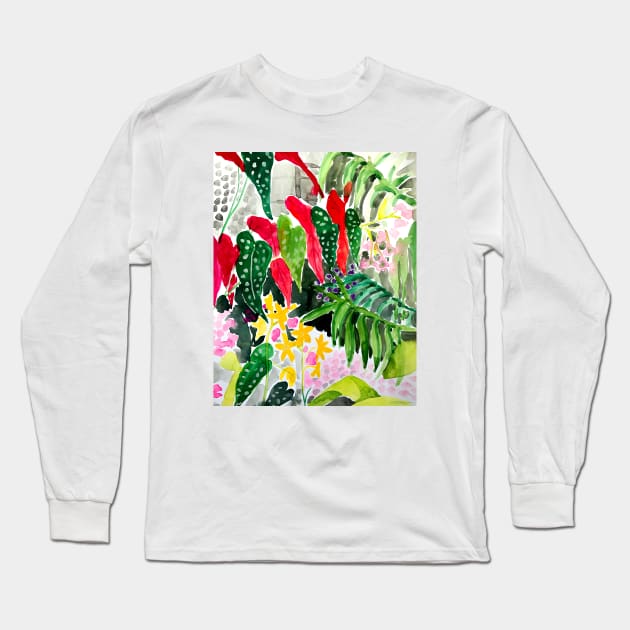 Botanical Garden Long Sleeve T-Shirt by Limezinnias Design